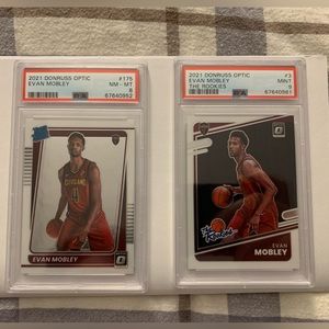 Evan Mobley PSA 8 Rookie RC & PSA 9 Rookie RC Lot